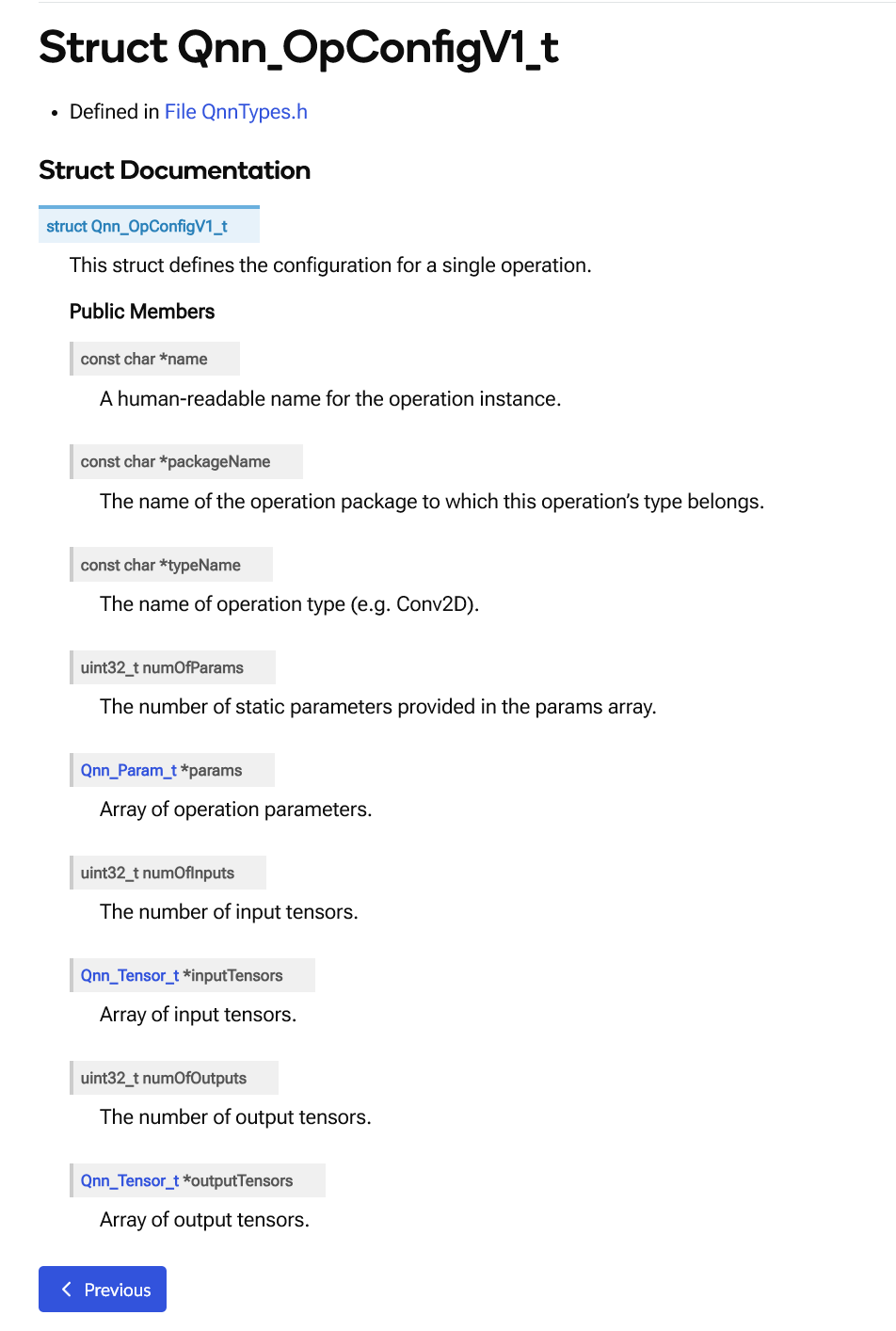 图 8. Qnn_OpConfig_v1_t 结构体定义