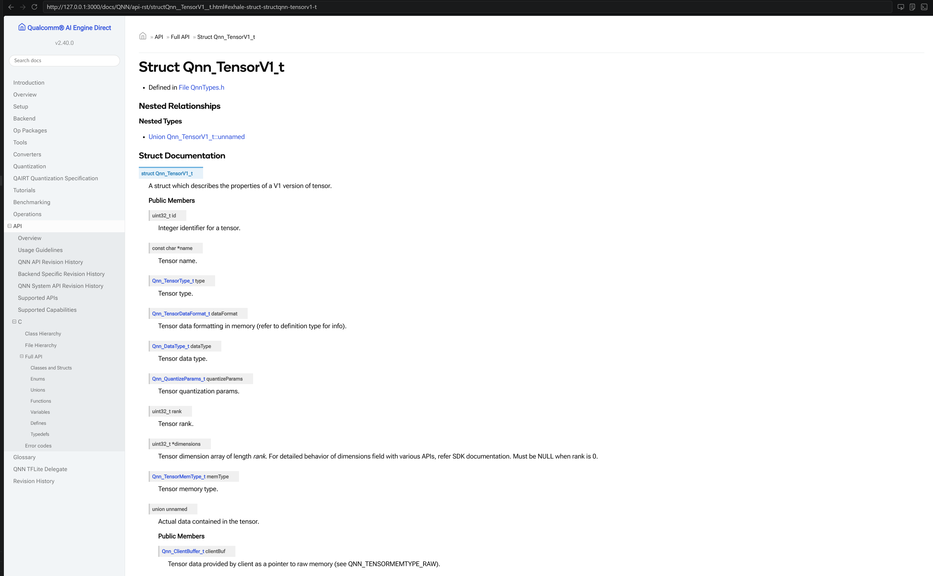 图 9. 从 Qnn_TensorV1_t 进入 Qnn_QuantizeParams_t 定义